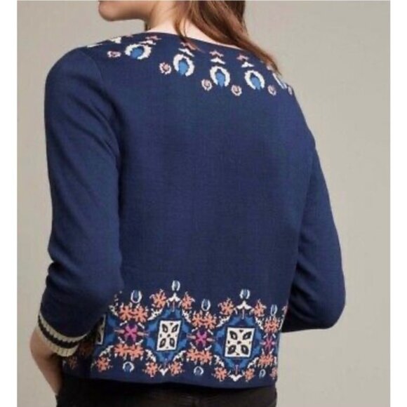 Anthropologie onogram loral ntarsia weater - Picture 3 of 16